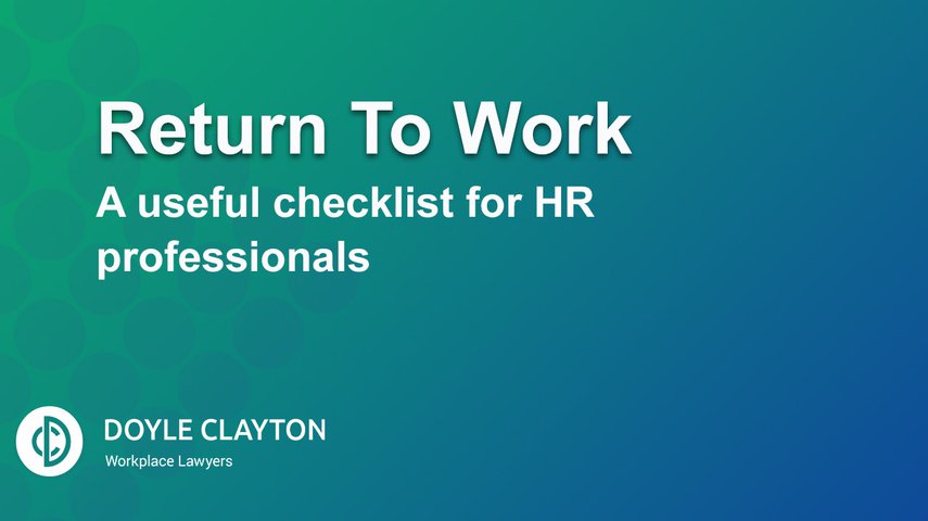 Return to Work Checklist
