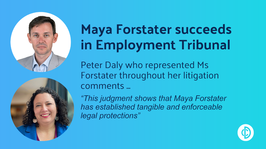 Forstater v CGD Europe & Others: Maya Forstater succeeds in Employment Tribunal