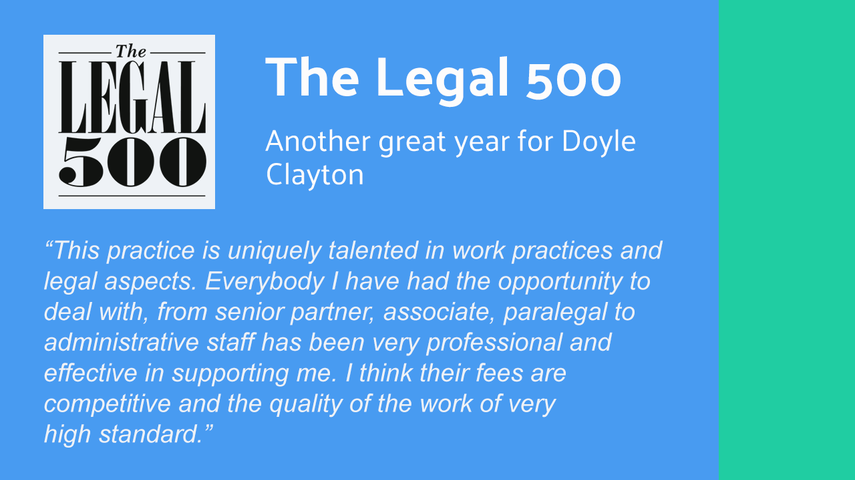 The Legal 500 2023: Excellent Doyle Clayton Performance