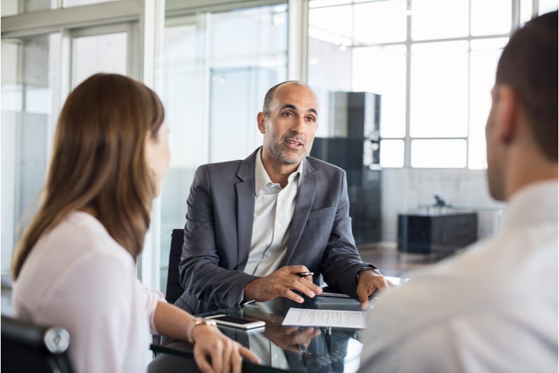Lawyer giving financial advice