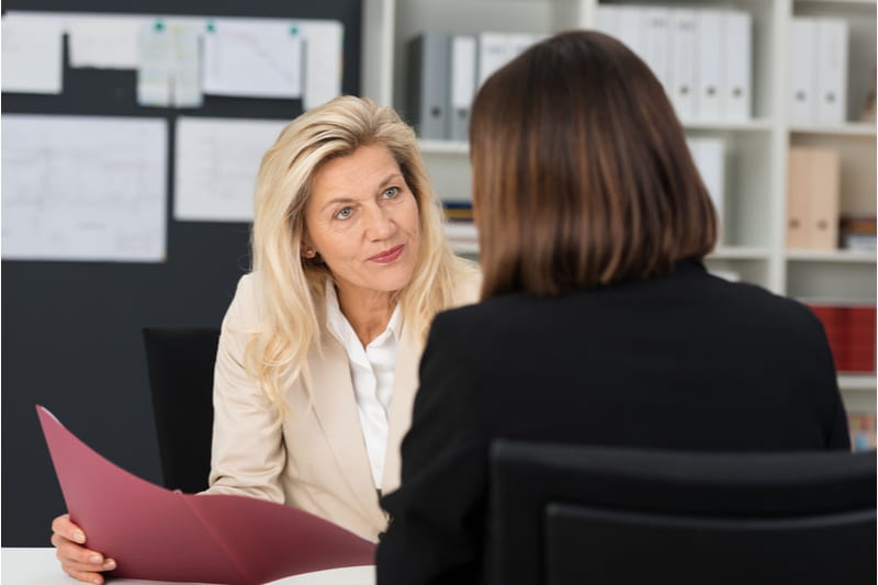 ladies discussing a serious issue