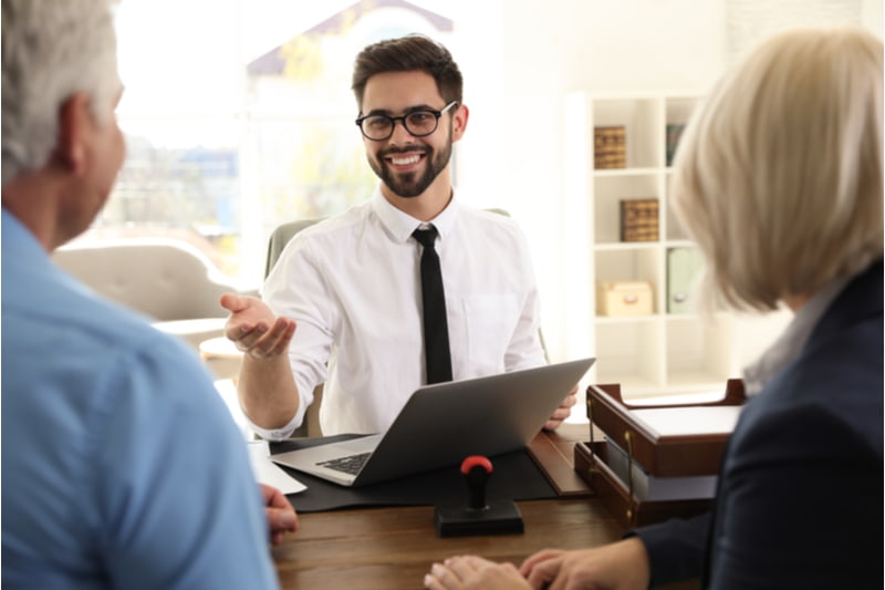 A notary Public advising clients