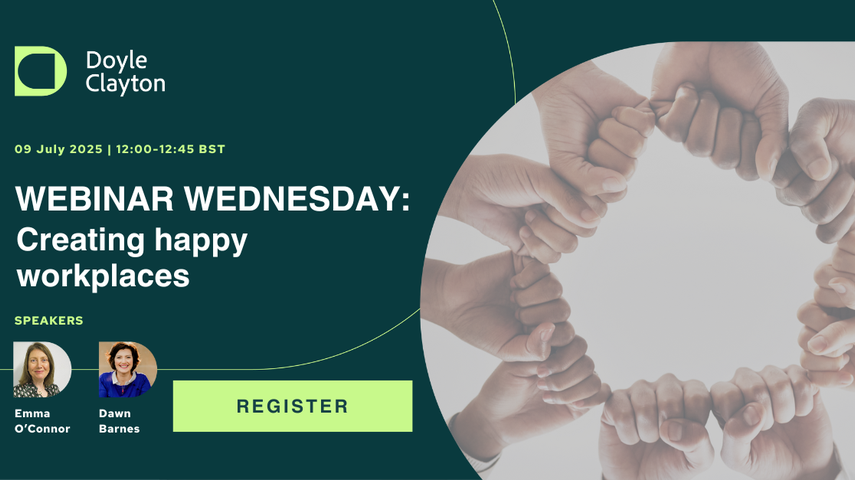 Webinar: Creating Happy Workplaces - 09 July | 12:00-12:45 BST