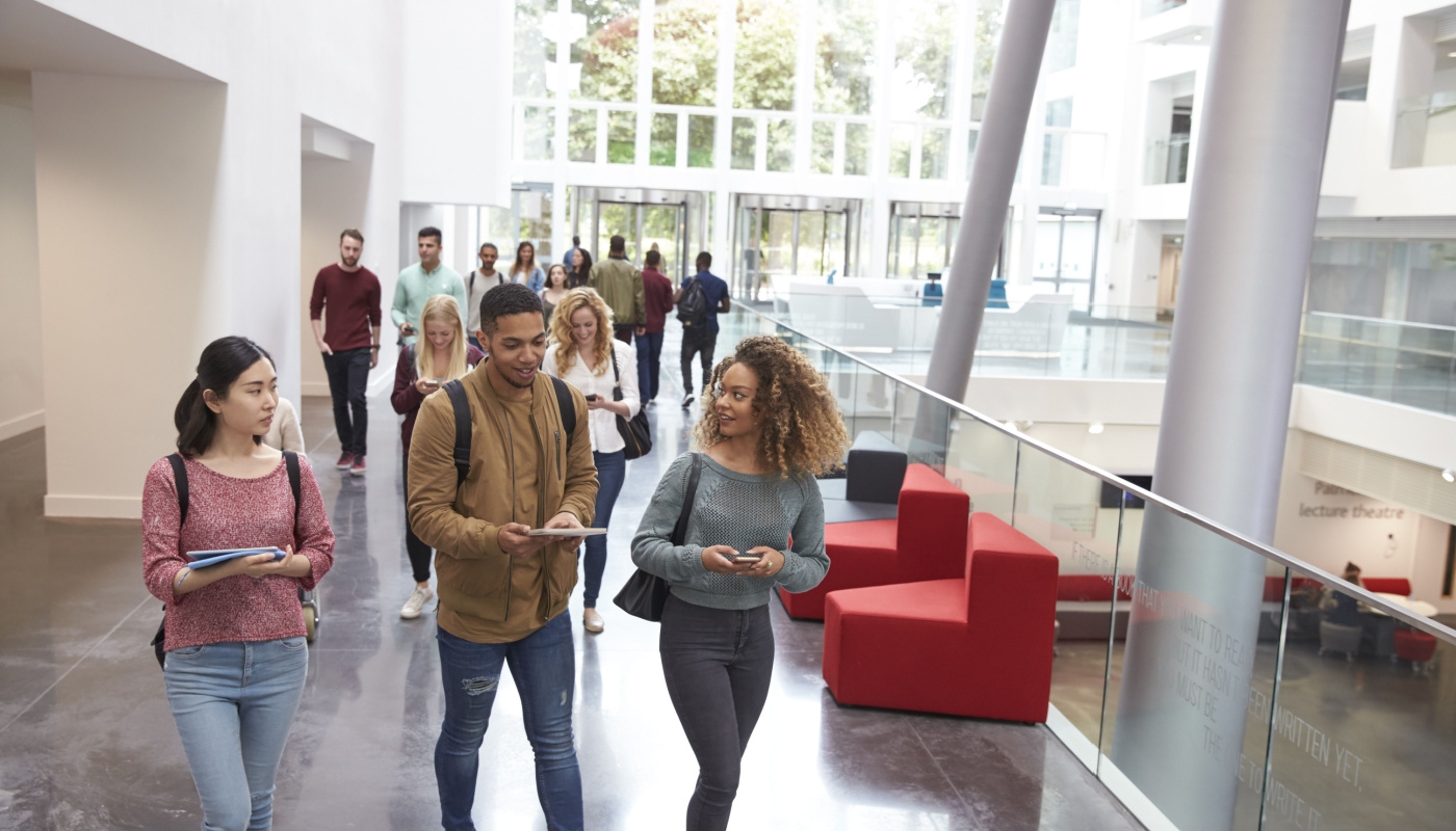 UK students walking